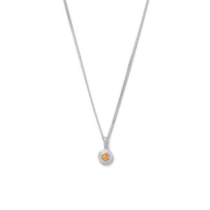 Silver Birthstone Necklace - November