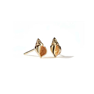 Gold Plated Conch Stud Earrings