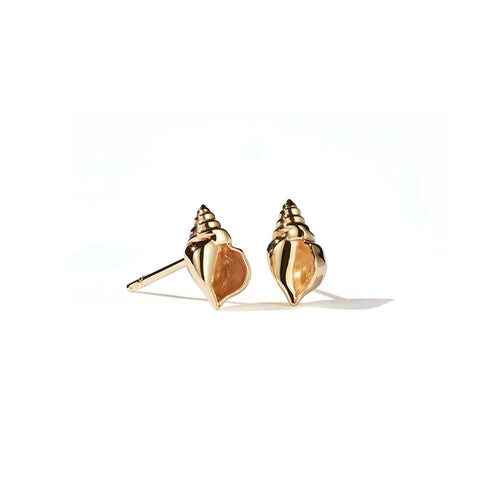 Gold Plated Conch Stud Earrings