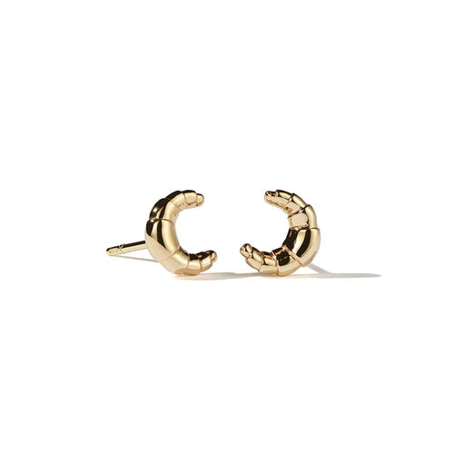 Gold Plated Croissant Stud Earrings