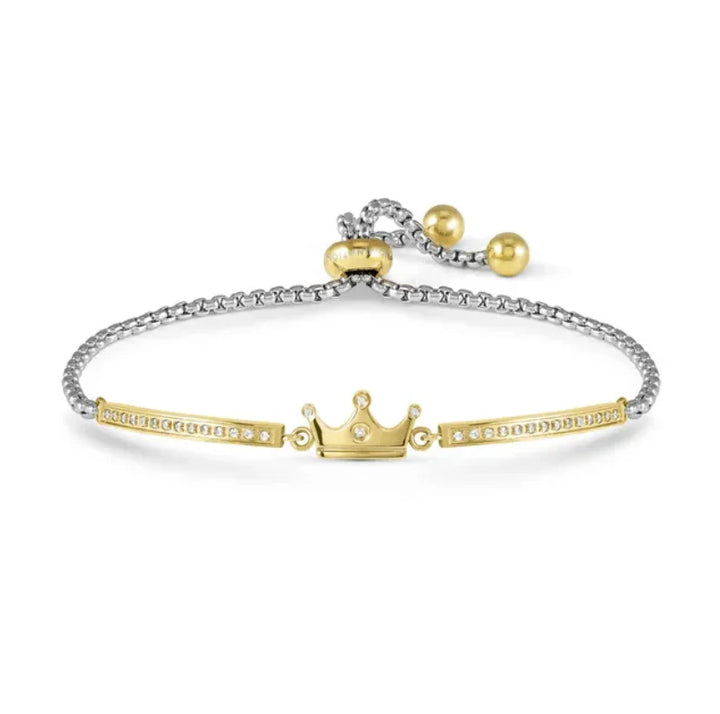 Nomination Milleluci Refined Bracelet in Stainless Steel & CZ Gold Crown