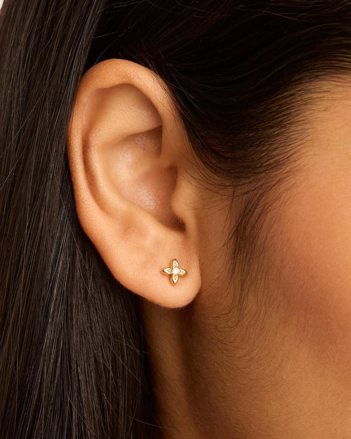 By Charlotte 18k Gold Vermeil Live in Light Stud Earrings