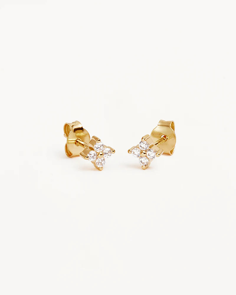 By Charlotte 18k Gold Vermeil Crystal Bloom Stud Earrings