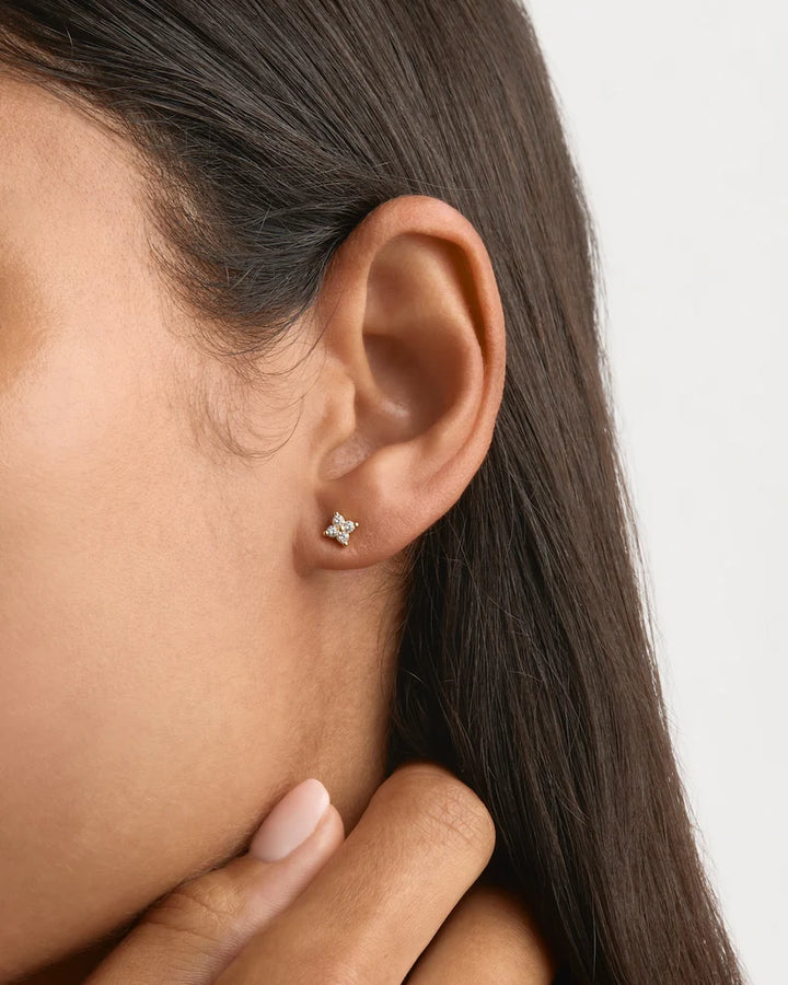 By Charlotte 18k Gold Vermeil Crystal Bloom Stud Earrings