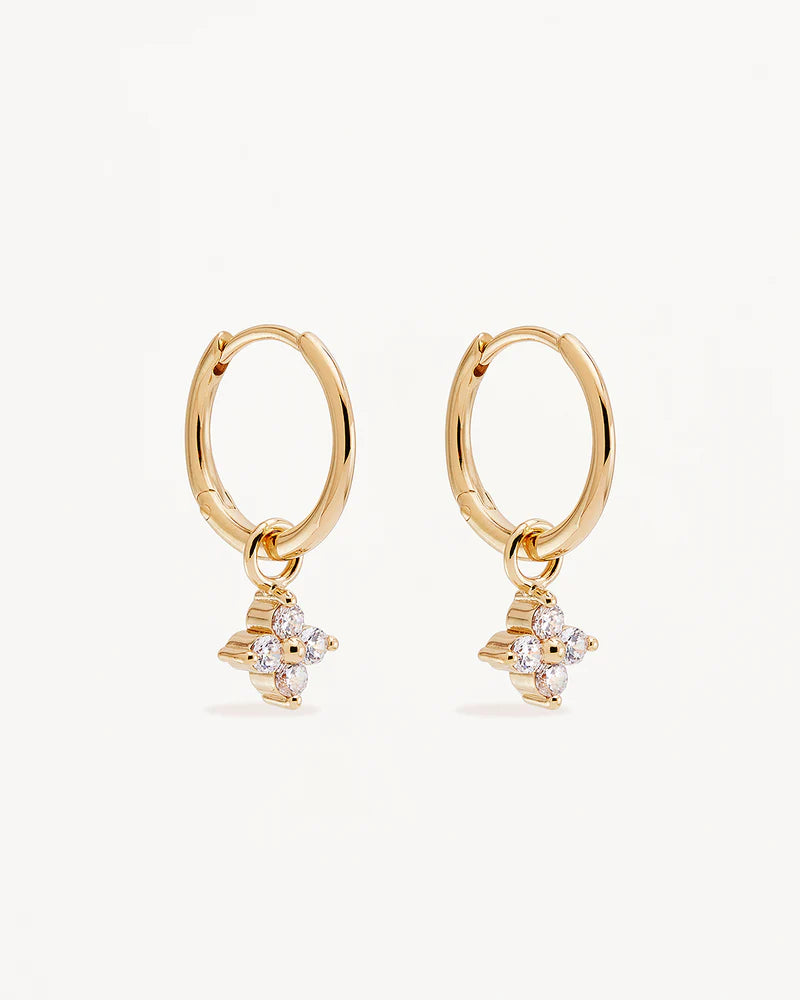 By Charlotte 18k Gold Vermeil Crystal Bloom Hoops