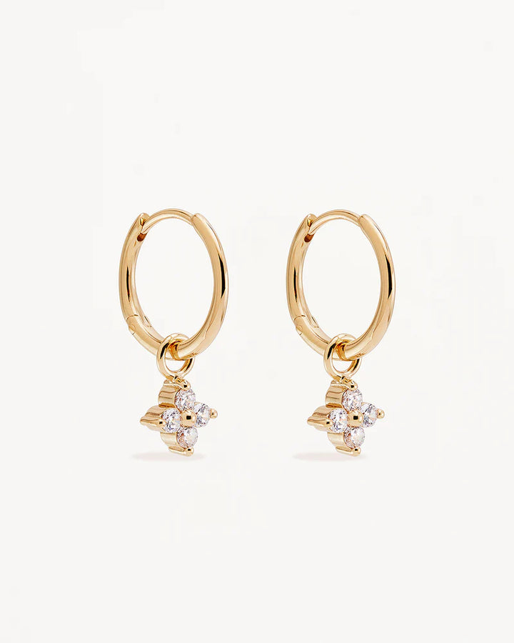 By Charlotte 18k Gold Vermeil Crystal Bloom Hoops