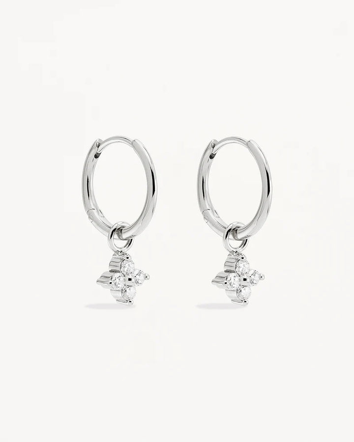 By Charlotte Sterling Silver Crystal Bloom Hoops