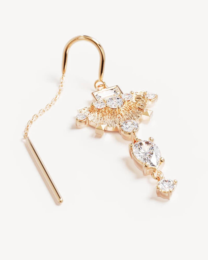By Charlotte 18k Gold Vermeil Lotus Rain Thread Earrings
