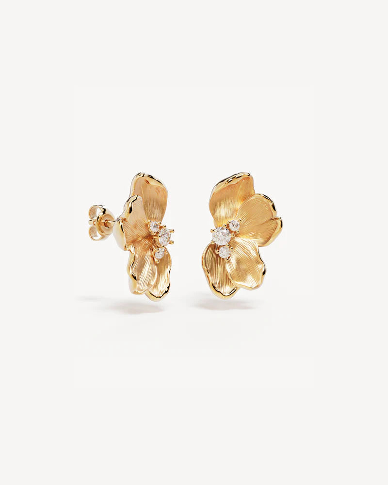 By Charlotte 18k Gold Plated Serene Lotus Statement Earrings
