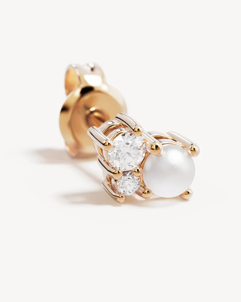 By Charlotte 18k Gold Vermeil Love in Stillness Pearl Stud Earrings