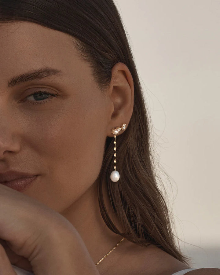 By Charlotte 18k Gold Vermeil Love in Stillness Pearl Stud Earrings