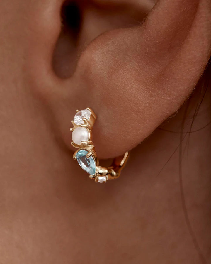 By Charlotte 18k Gold Vermeil Breathe in Stillness Hoops
