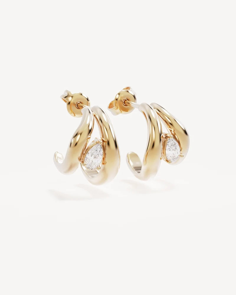 By Charlotte 18k Gold Vermeil Celestial Path Hoop Earrings