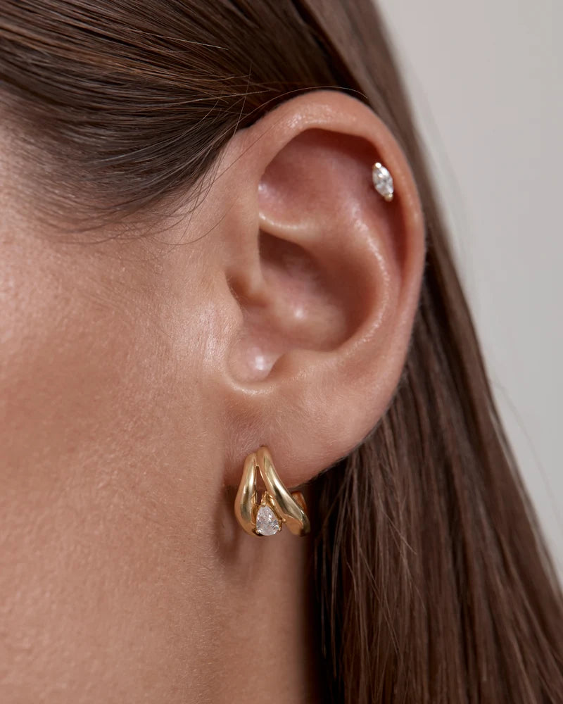 By Charlotte 18k Gold Vermeil Celestial Path Hoop Earrings
