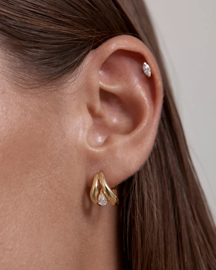 By Charlotte 18k Gold Vermeil Celestial Path Hoop Earrings
