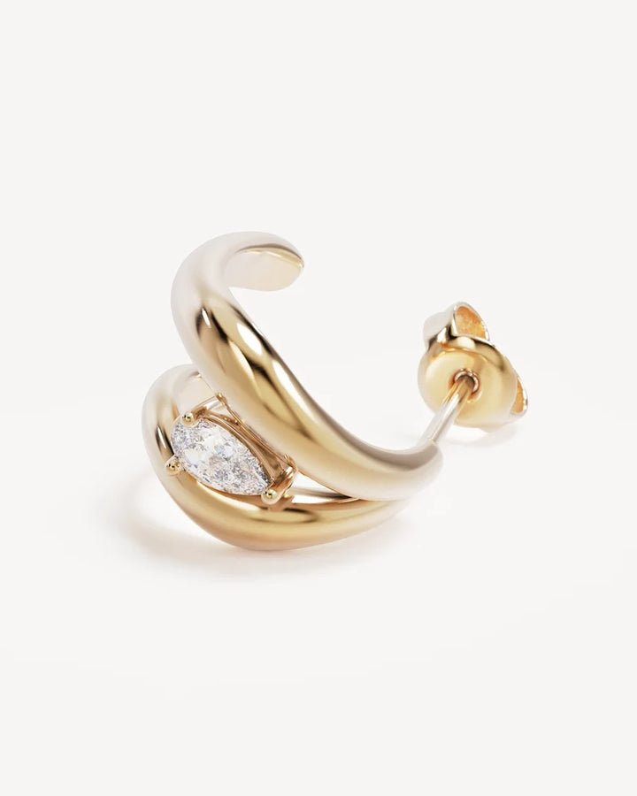By Charlotte 18k Gold Vermeil Celestial Path Hoop Earrings