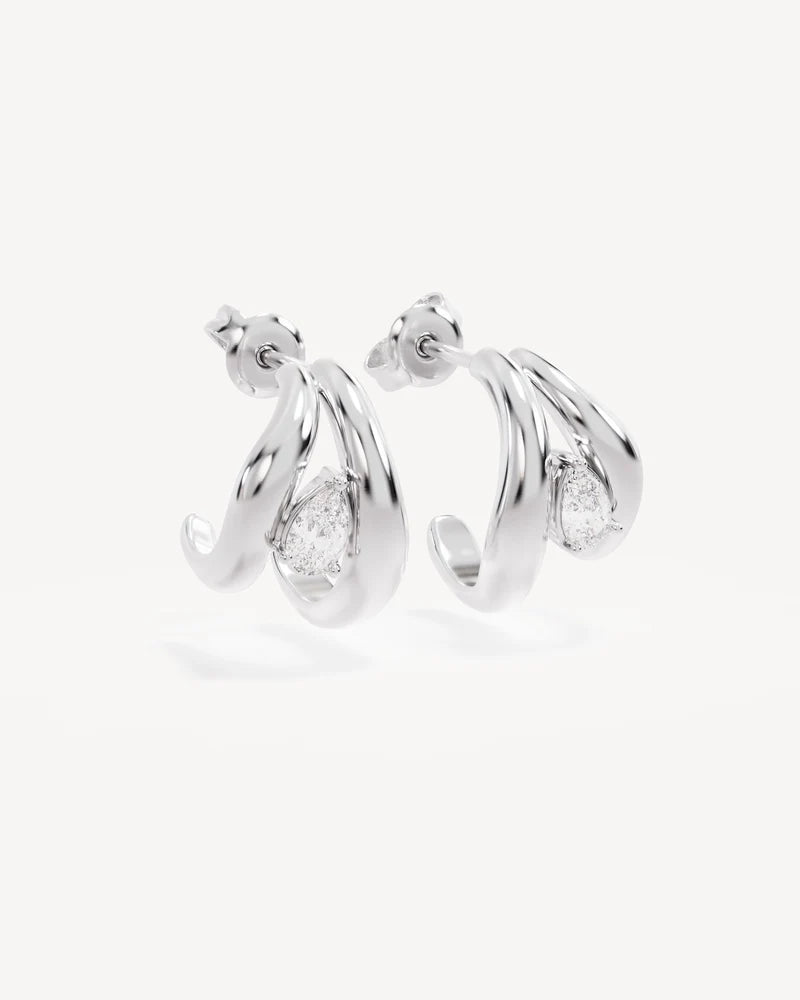 By Charlotte Sterling Silver Celestial Path Hoop Earrings