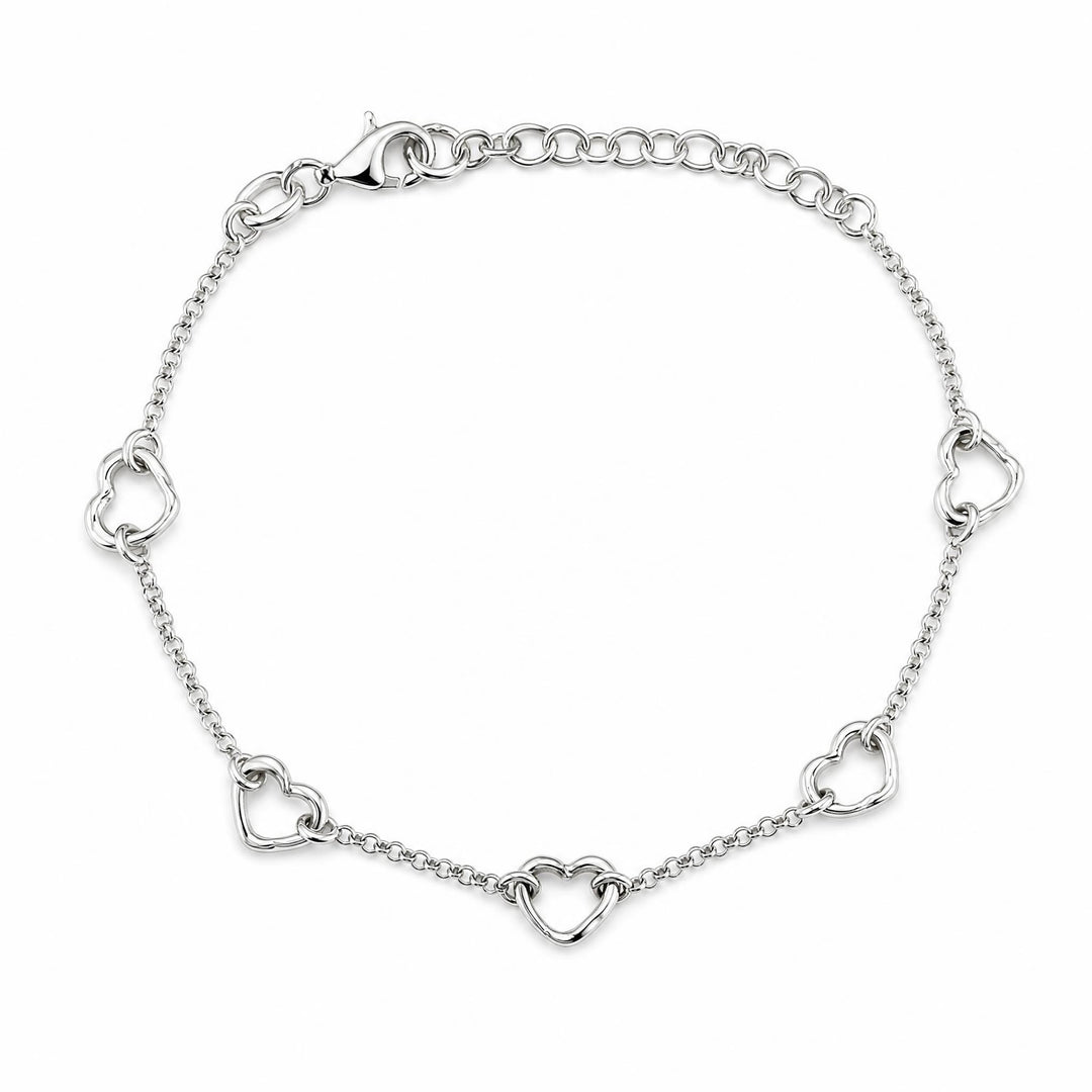 LT Sterling Silver Open your Heart Chain Bracelet