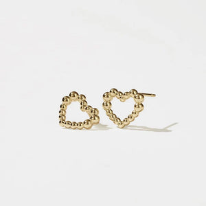 MEADOWLARK 23CT GOLD PLATED FIZZY HEART STUDS