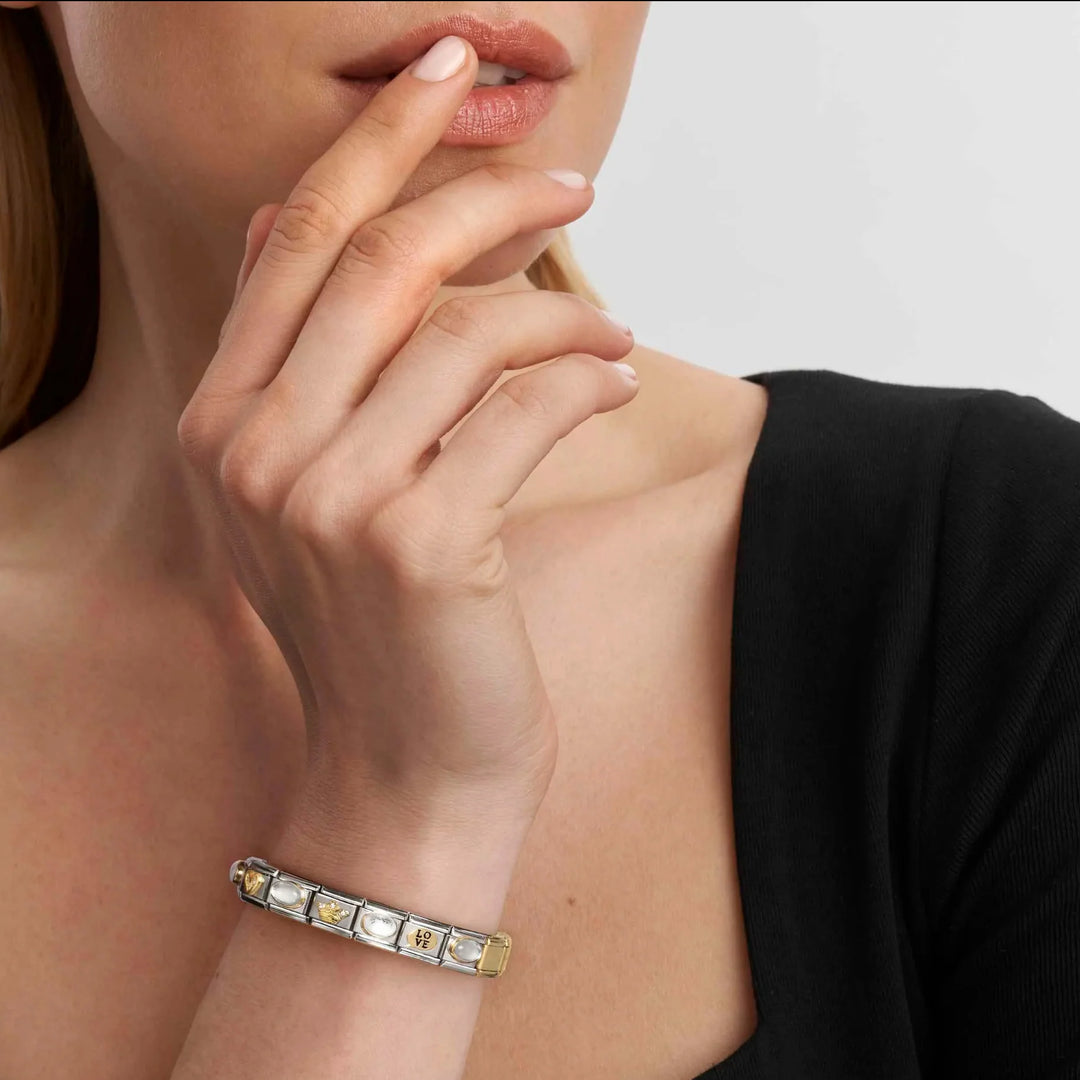 Nomination Classic Link 030285/78 Enamel and 18k Gold Sister Heart