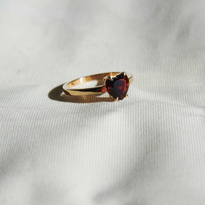 MEADOWLARK GOLD PLATED HEART JEWEL RING