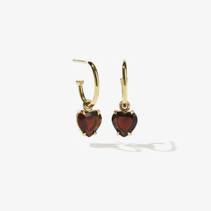 MEADOWLARK 23CT GOLD PLATED HEART JEWEL SIGNATURE HOOPS