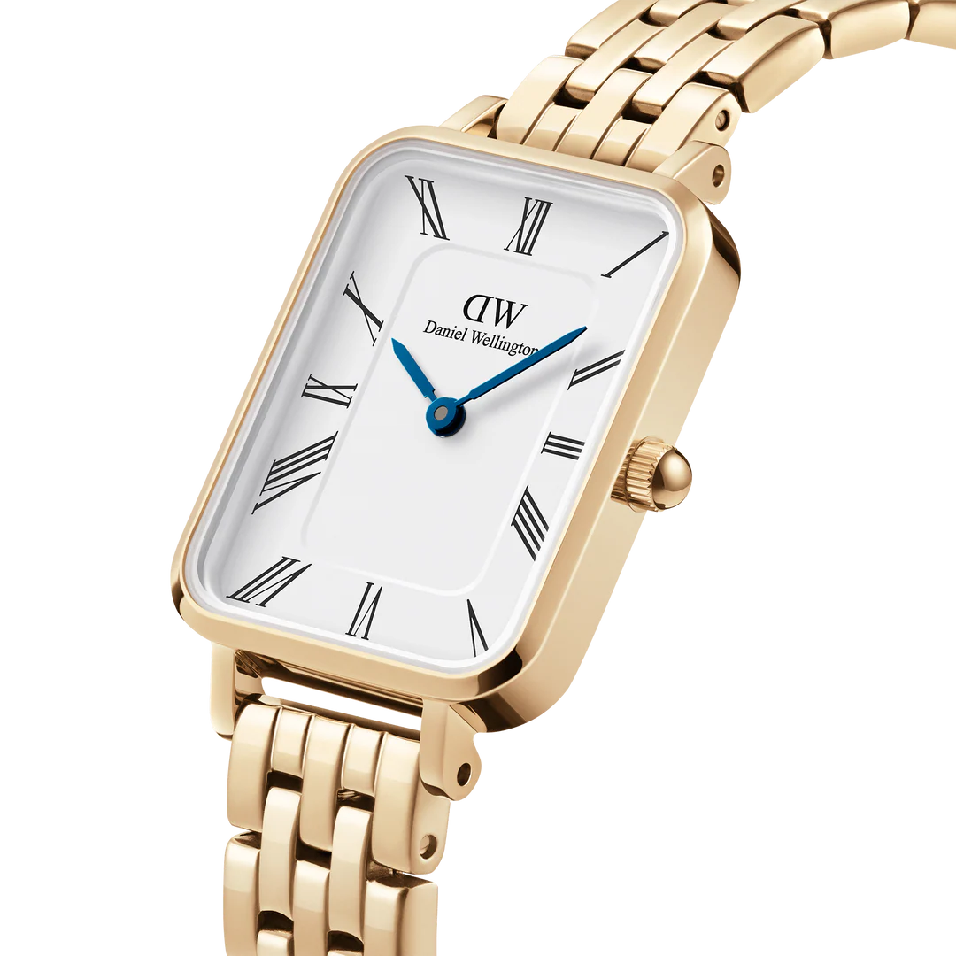 Daniel Wellington Quadro Roman Numeral 5-Link Gold 26x20mm