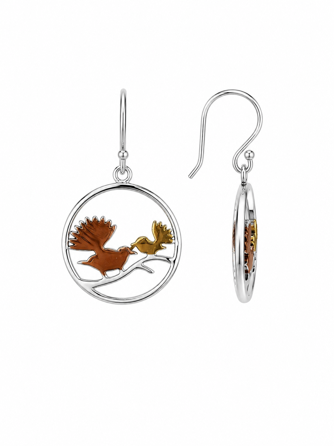 LT Sterling Silver Tri-Tone Wild Fantails Earrings