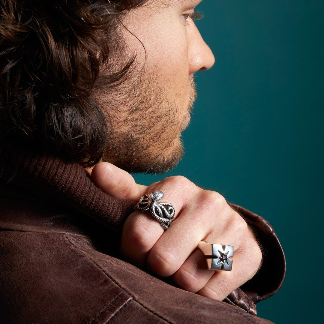 Nick Von K Sterling Silver Octopus Ring
