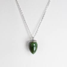 Nick Von K Sterling Silver Mini Pounamu Acorn Charm Necklace