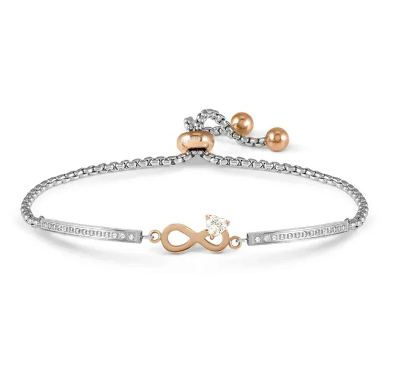 Nomination Milleluci Refined Bracelet in Stainless Steel & CZ Rose Gold Infinity