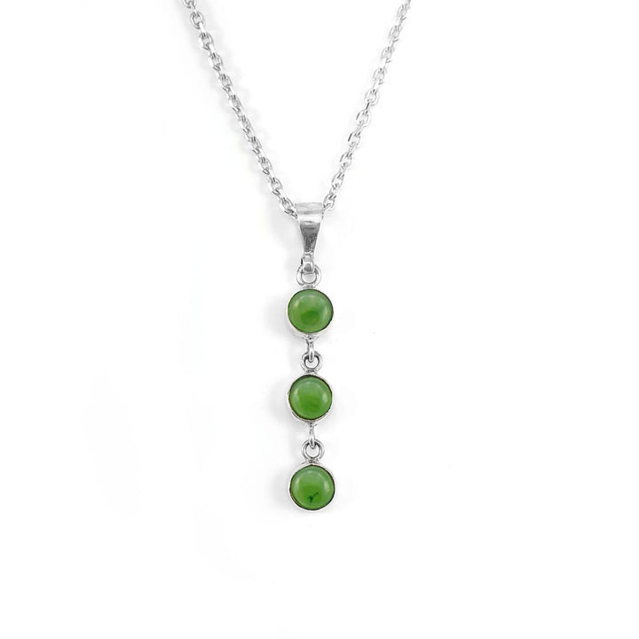 Nick Von K Sterling Silver and Pounamu 3 Muses Necklace