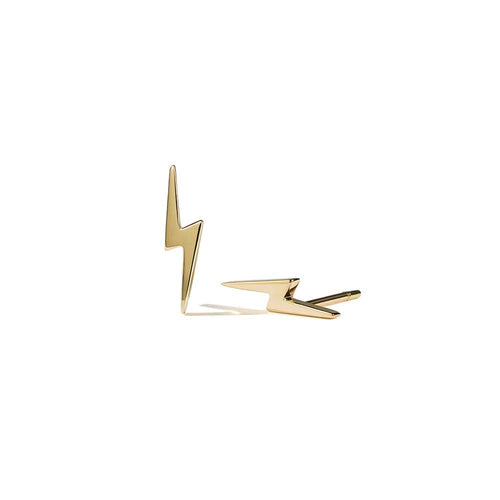Gold Plated Nell Lightning Bolt Stud Earrings