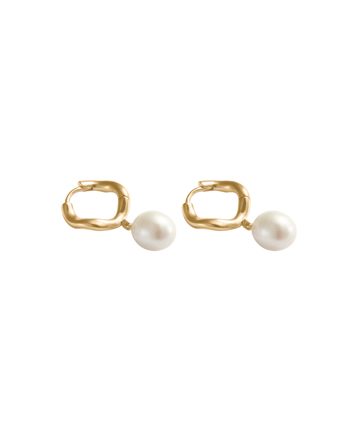 Kirstin Ash Maris Pearl Hoops 18ct Gold Plated