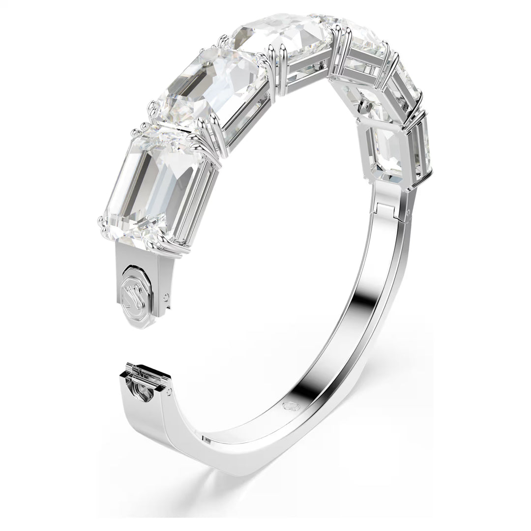 Millenia Bangle Octagon Cut White Rhodium Plated