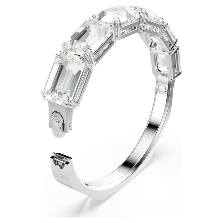 Millenia Bangle Octagon Cut White Rhodium Plated