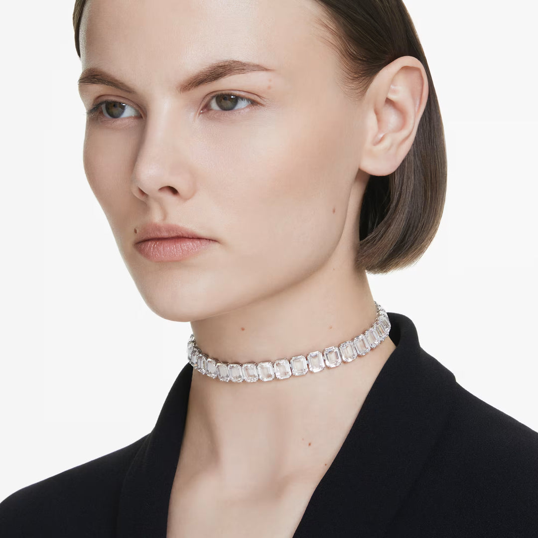 Millenia Choker Octagon Cut White Rhodium Plated