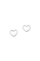 KAREN WALKER SILVER MINI HEART STUDS