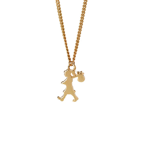 KAREN WALKER GOLD MINI RUNAWAY GIRL NECKLACE