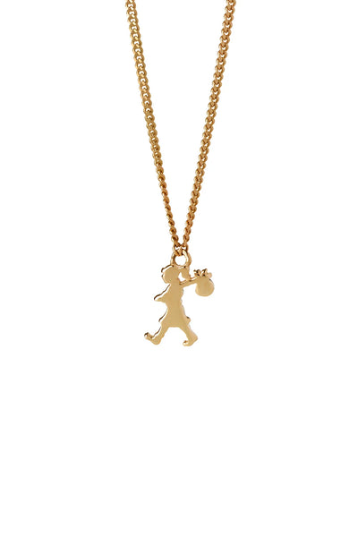 KAREN WALKER GOLD MINI RUNAWAY GIRL NECKLACE Silvermoon