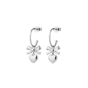 KAREN WALKER SILVER MINI SUPERLOVE HOOPS