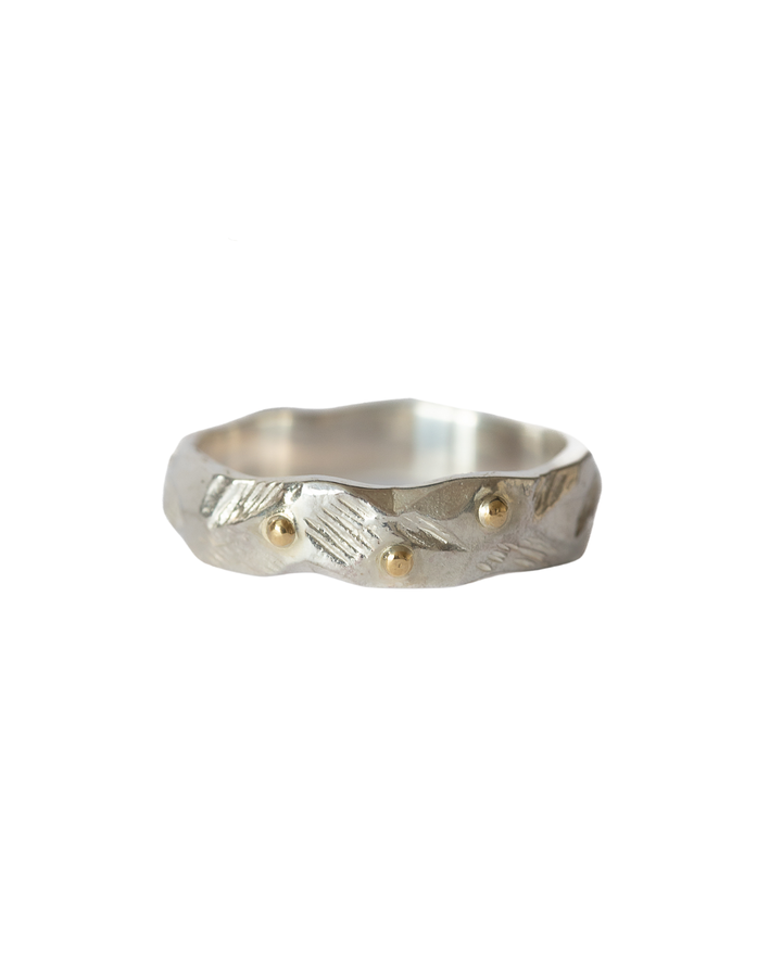 Made of Gold Sterling Silver & 18ct Gold Mt Tuhua Ring