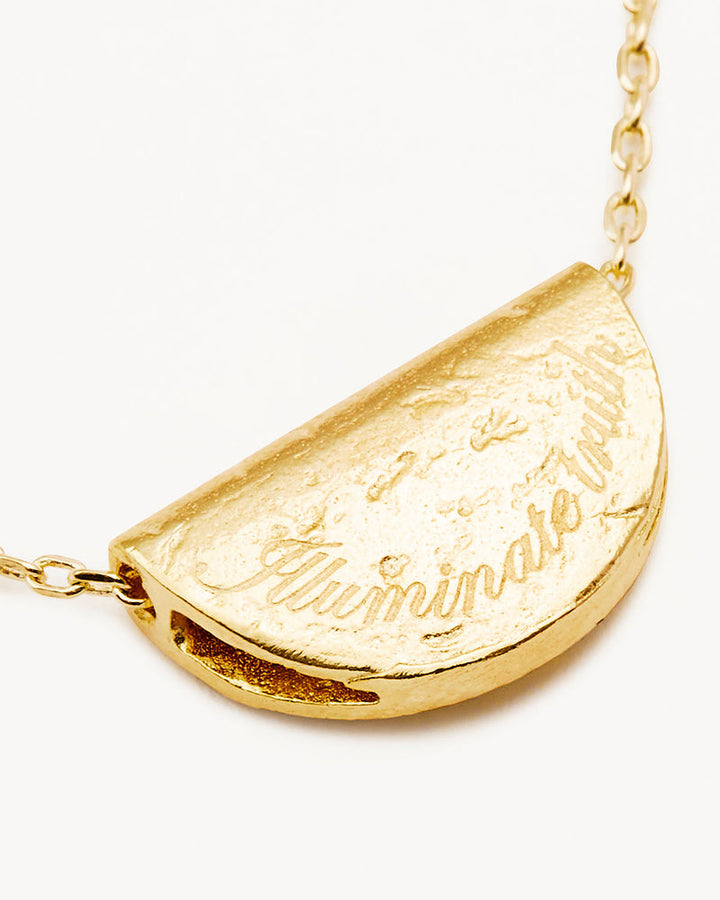 By Charlotte 18k Gold Vermeil Lotus November Birthstone Necklace - Citrine