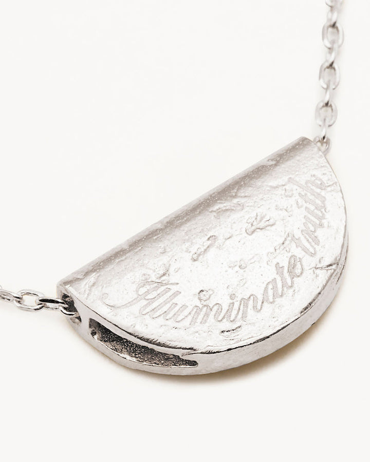 By Charlotte Sterling Silver Lotus November Birthstone Necklace - Citrine