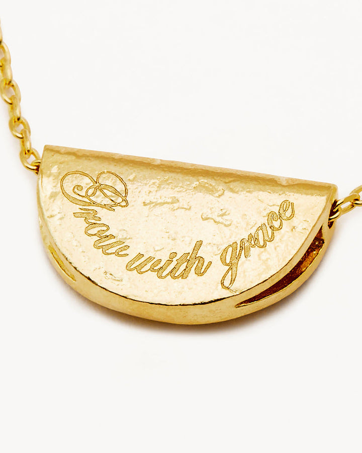 By Charlotte 18k Gold Vermeil Lotus December Birthstone Necklace - Blue Topaz