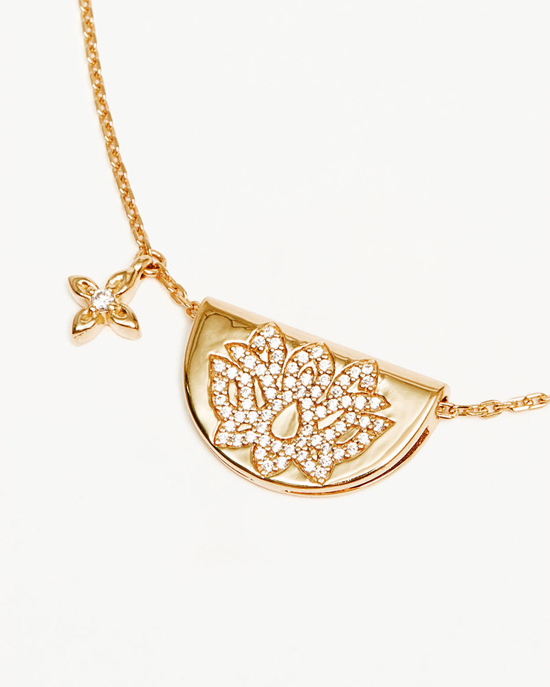 By Charlotte 18k Gold Vermeil Live In Light Lotus Necklace