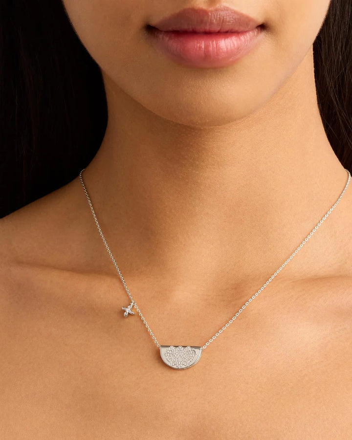 By Charlotte Sterling Silver Live in Light Lotus Necklace