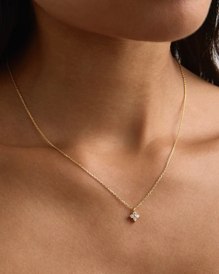 By Charlotte 18k Gold Vermeil Crystal Bloom Necklace