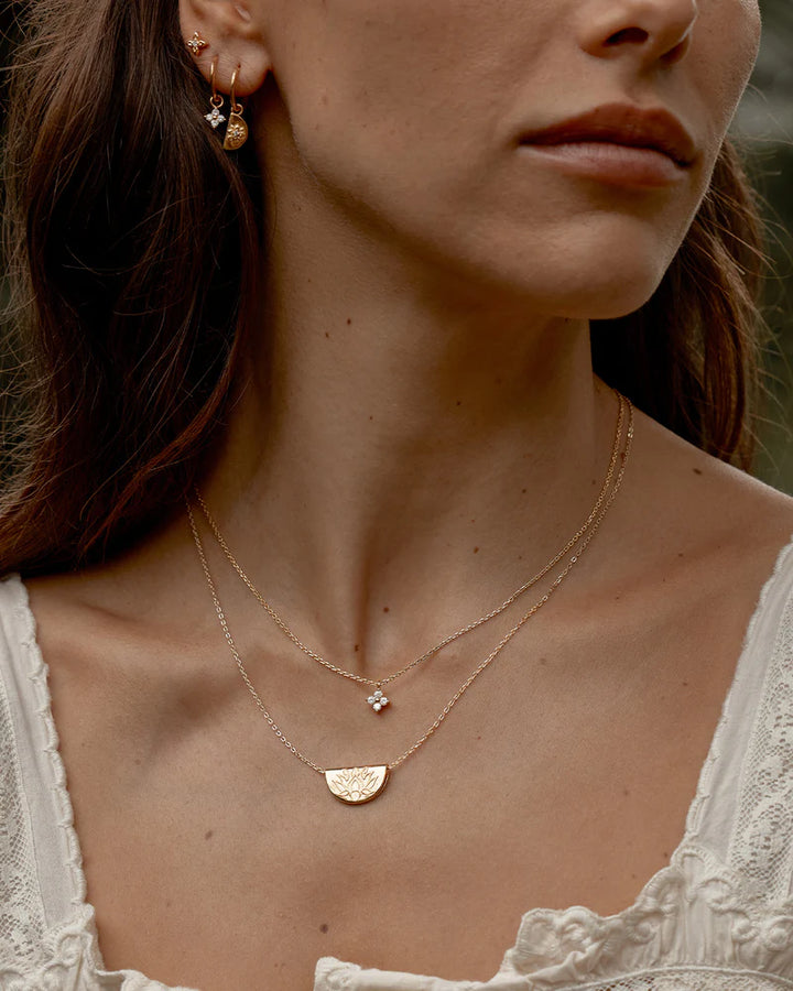 By Charlotte 18k Gold Vermeil Crystal Bloom Necklace