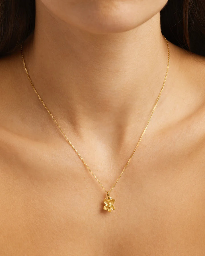 By Charlotte 18k Gold Vermeil February Birth Flower Necklace - Violet